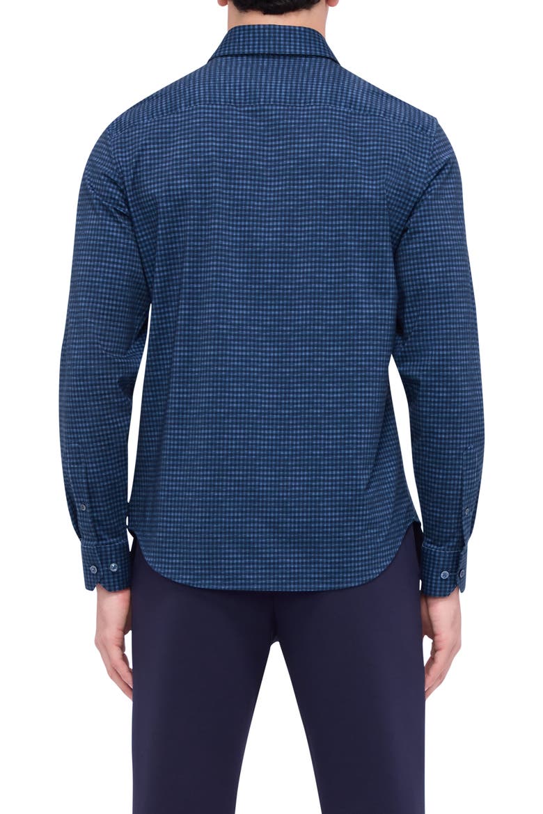 James OoohCotton® Microcheck Button-Up Shirt, Alternate, color, NAVY