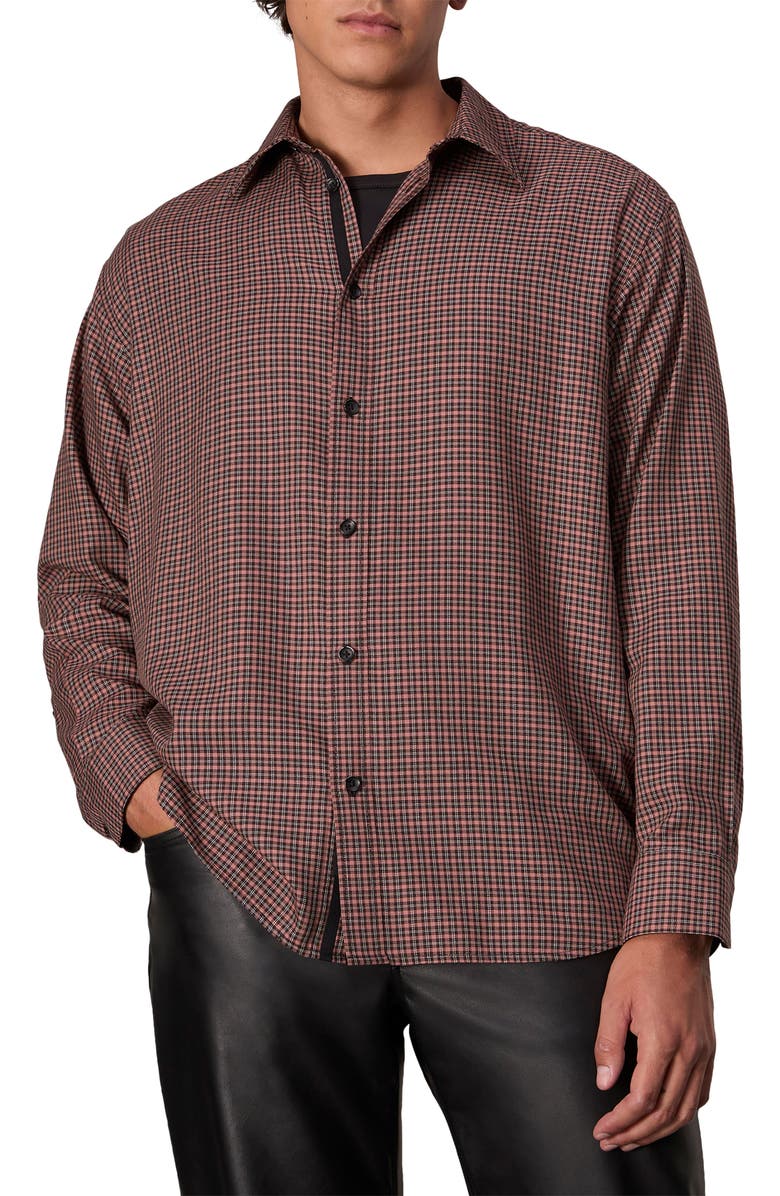 rag & bone Matthew Cotton Blend Flannel Button-Up Shirt, Main, color,