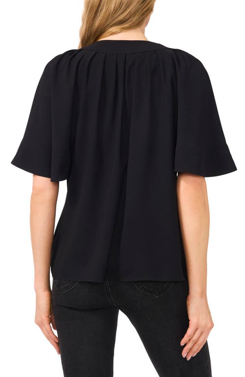 CECE CECE FLUTTER SLEEVE CREPE TOP