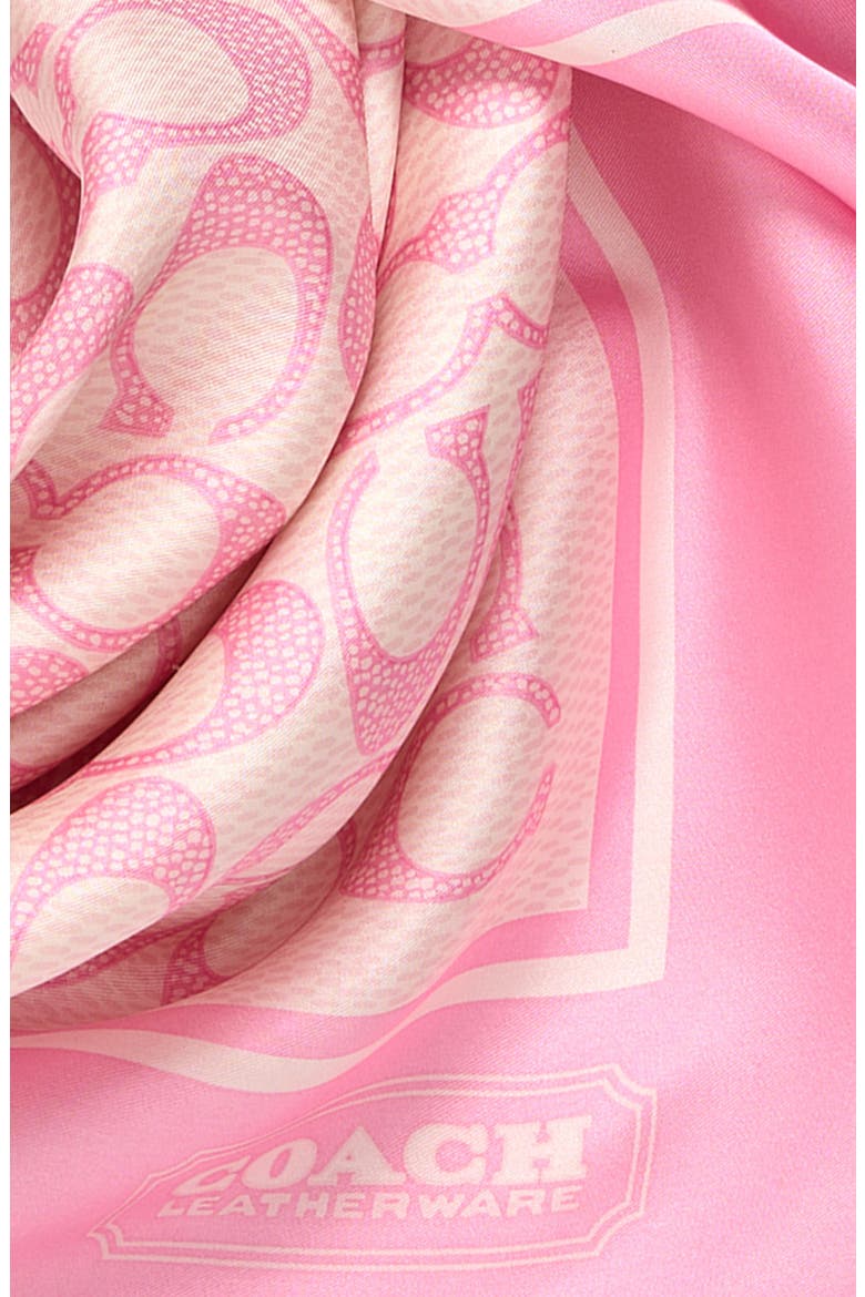 Textured Signature Logo Square Silk Scarf, Alternate, color, SOFT PINK