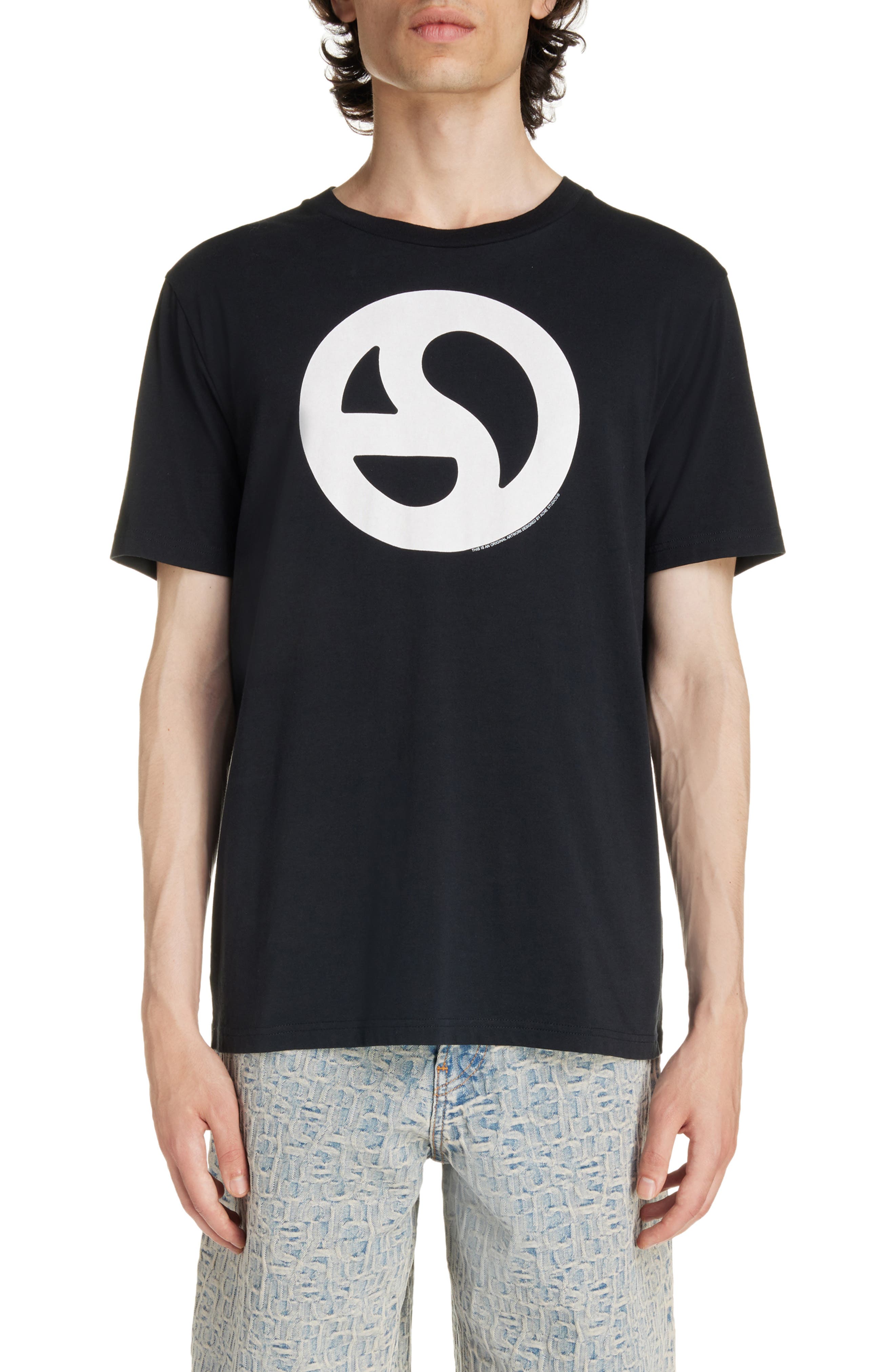 Acne Studios Warped Logo Cotton Graphic T-Shirt | Nordstromrack