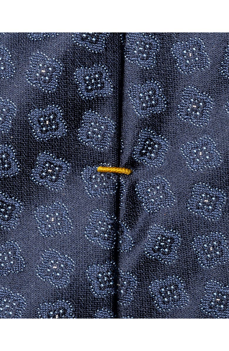 Eton Navy Medallion Silk Tie, Alternate, color, Navy