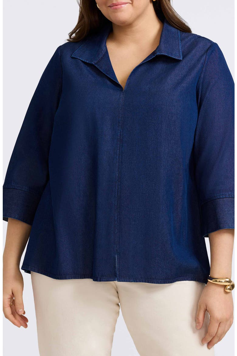Agnes Denim Shirt, Main, color, DARK WASH