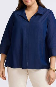 Foxcroft Agnes Denim Shirt