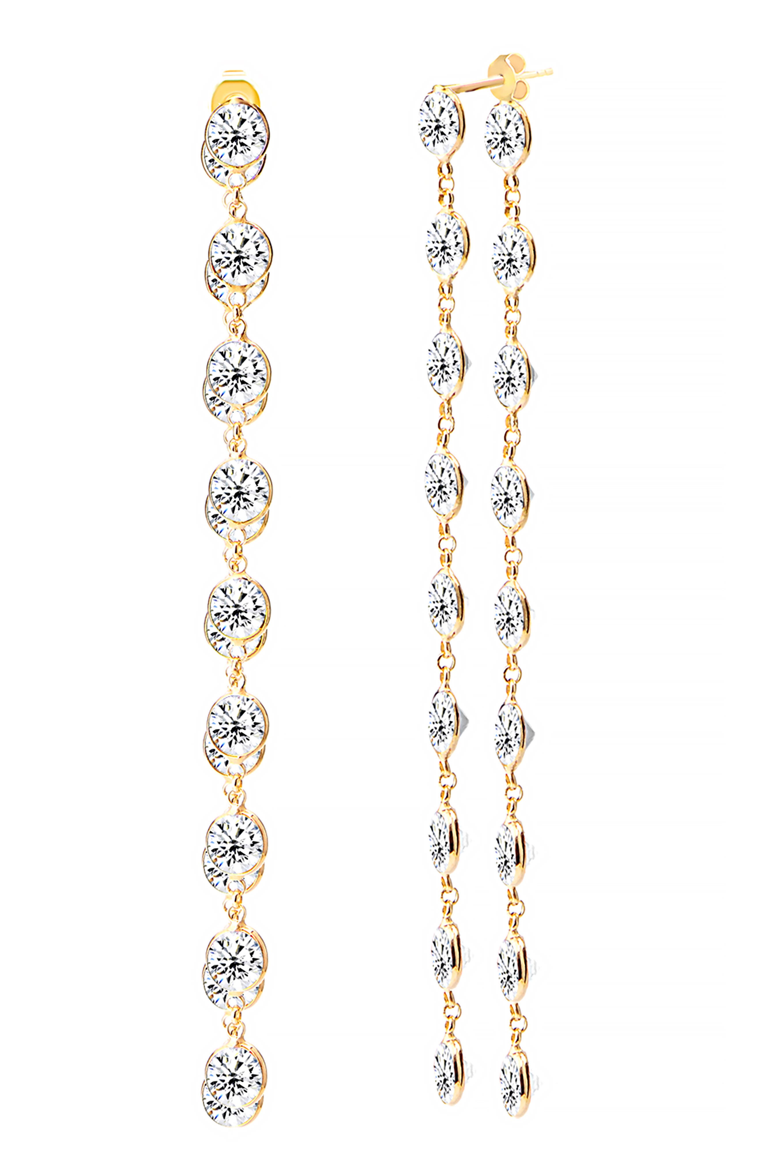 GABI RIELLE Dual Dream Front-Back Crystal Drop Earrings