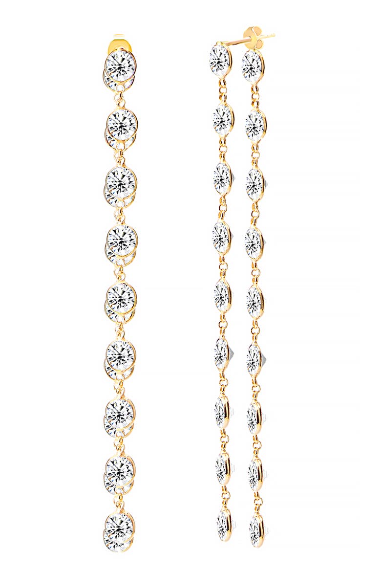 Dual Dream Front-Back Crystal Drop Earrings, Main, color, GOLD