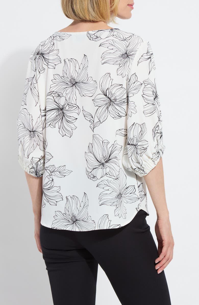 Lysse Veda Floral Balloon Sleeve Top, Alternate, color, Tres Chic