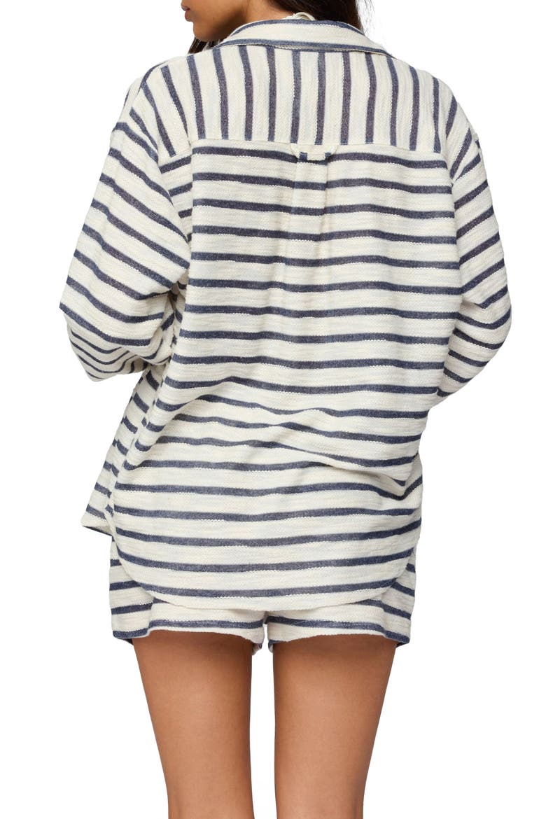 Collins Stripe Oversize Button-Up Shirt, Alternate, color, NAVY-AND-CREAM