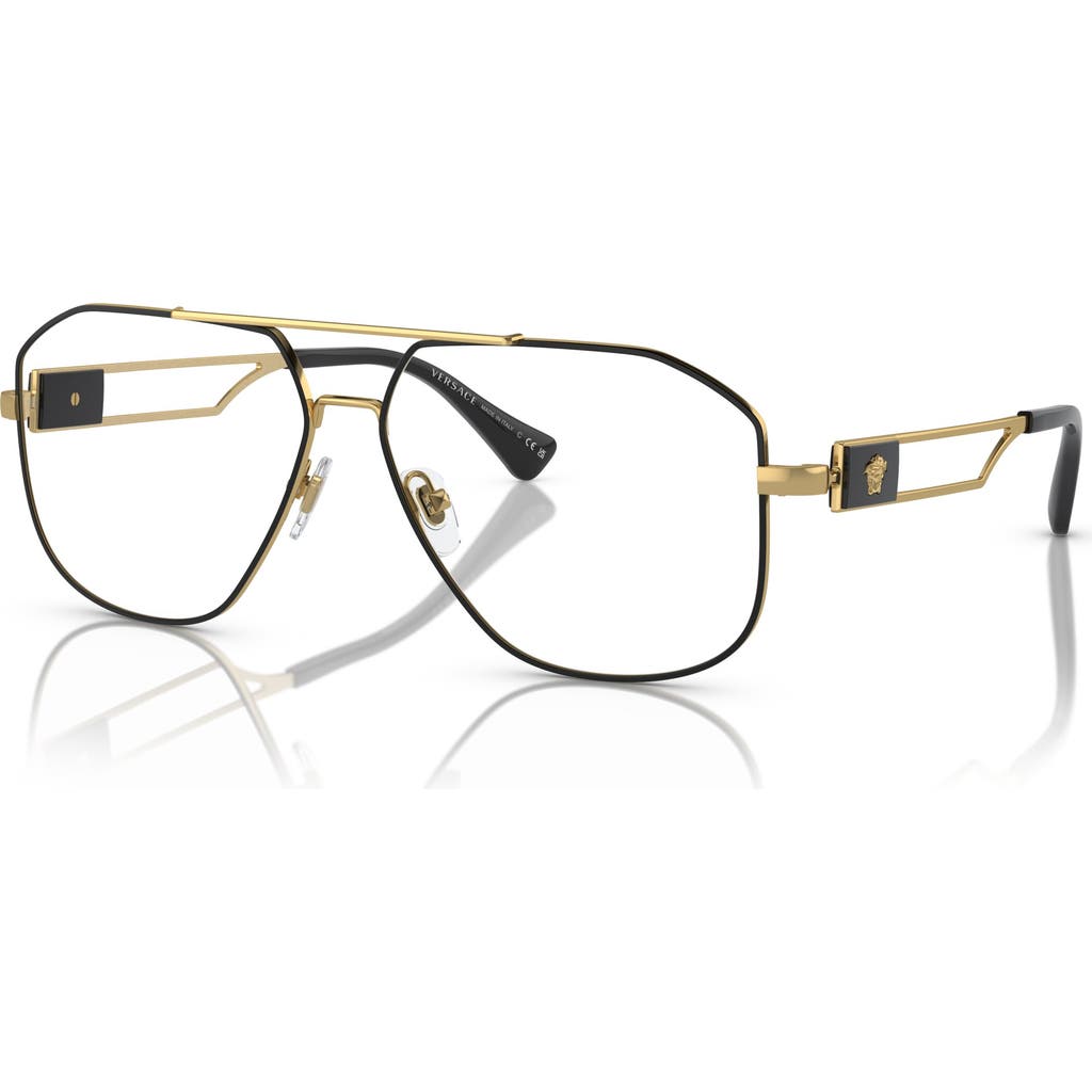Versace 59mm Pilot Optical Glasses In Gold