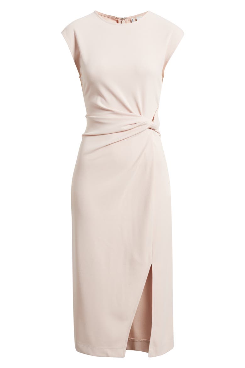 Twist Midi Dress, Main, color, PINK SEPIA