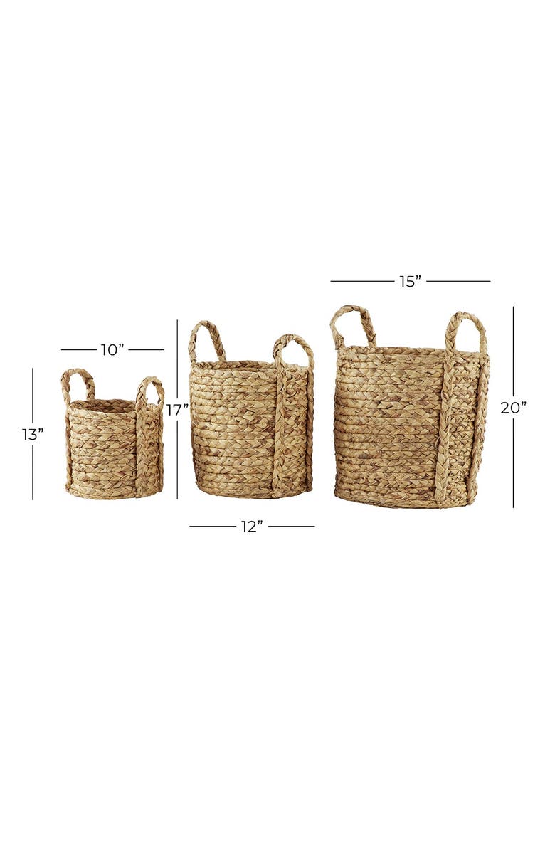 GINGER BIRCH STUDIO Round Natural Seagrass Wicker Basket Planters with Handles - Set of 3, Alternate, color, 