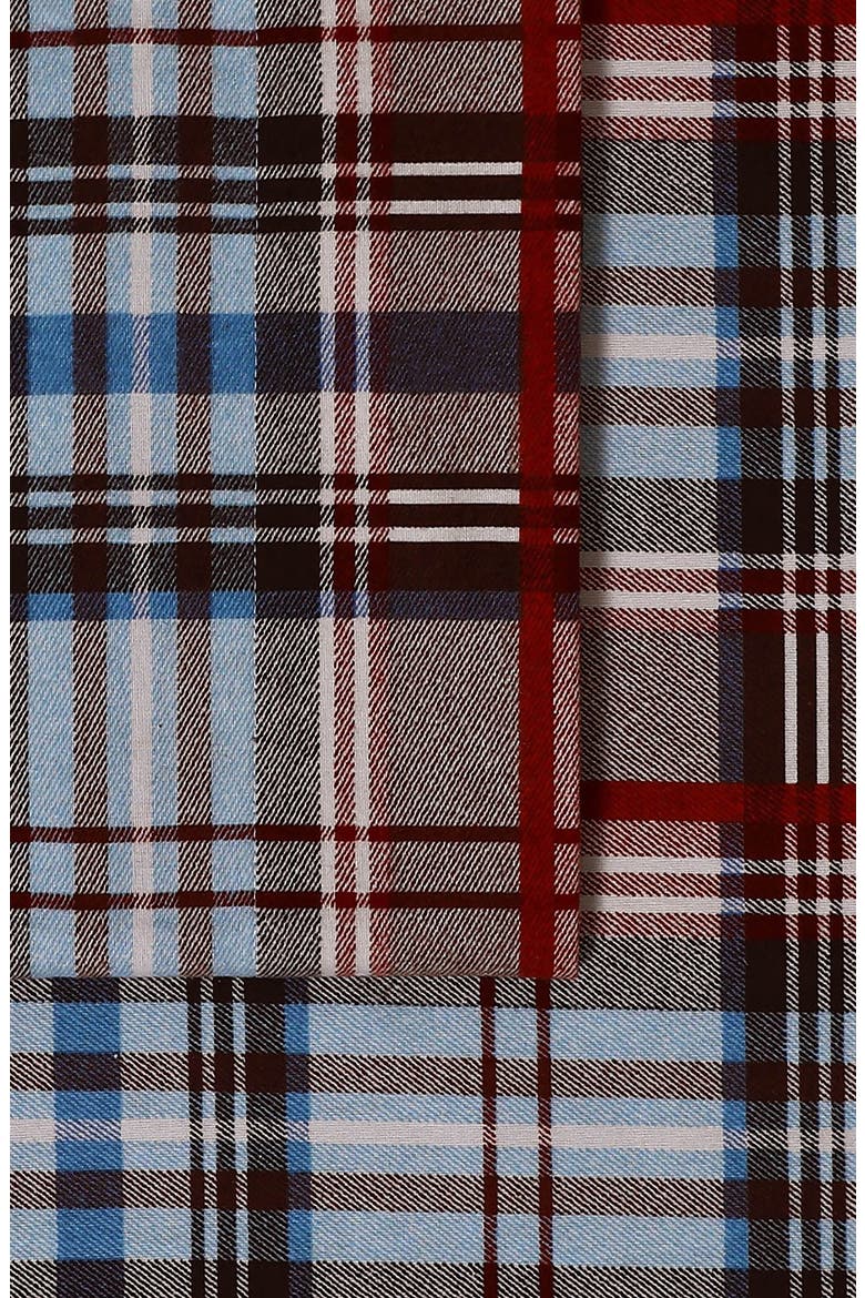 Brentwood Plaid Cotton Flannel Sheet Set, Alternate, color, BROWN