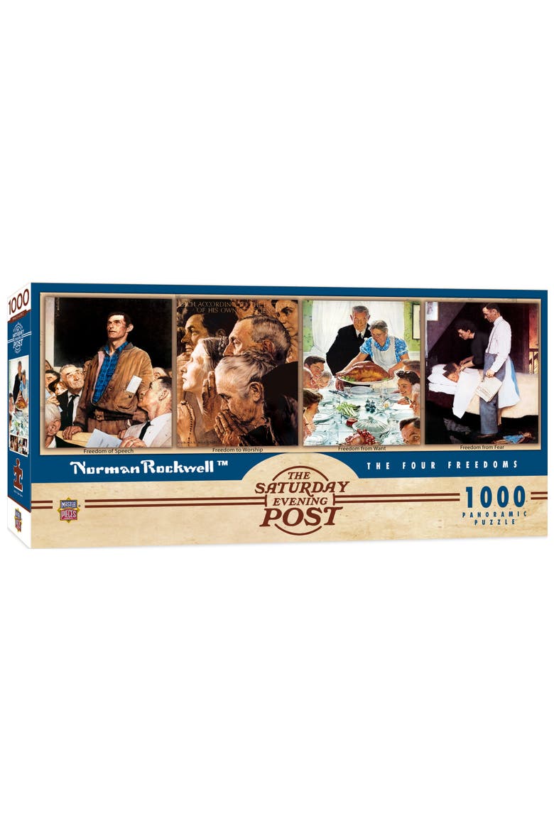 The Four Freedoms 1000 Piece Pano Puzzle, Main, color, Multicolor