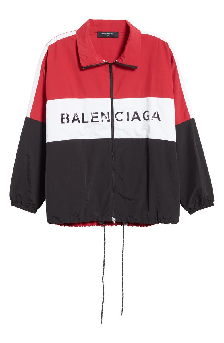 Balenciaga Logo Print Button-Down Shirt, Main, color,