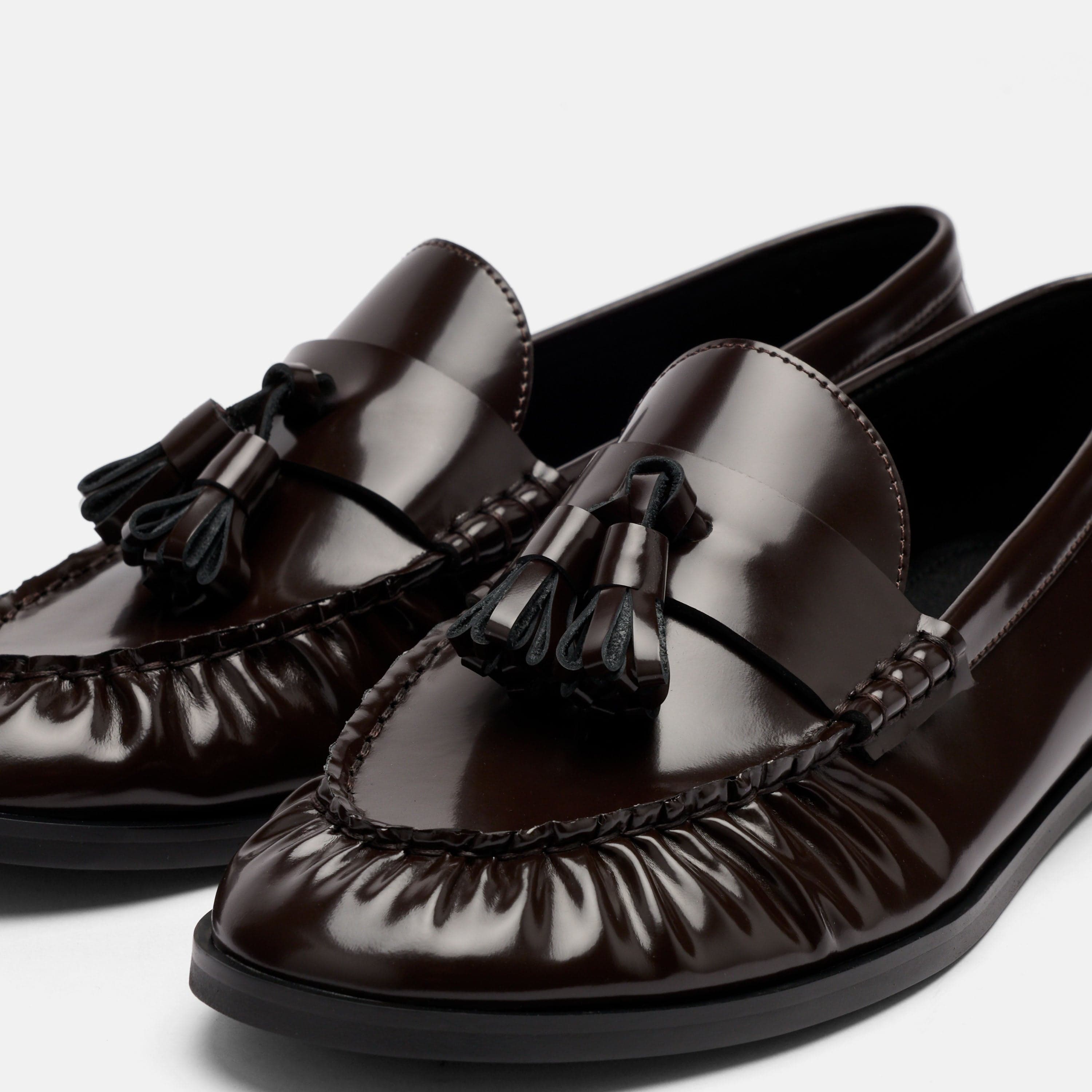 MARC NOLAN Morgan Patent Leather Tassel Loafers, Alternate, color, Dark Cherry