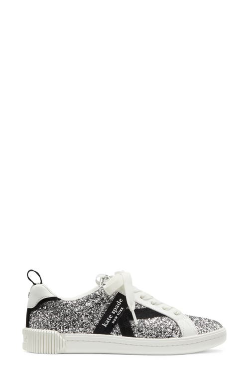 Kate Spade K As In Kate Glitter Court Sneakers In Silver Multi.