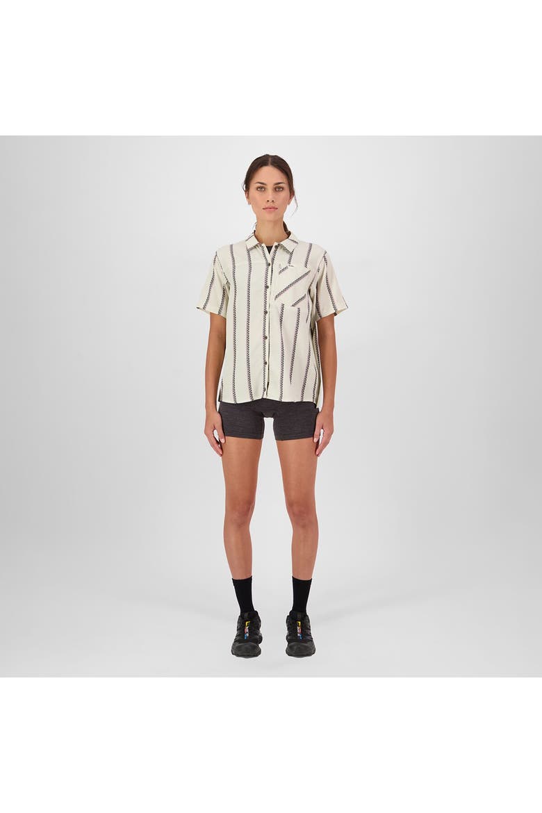 At Merino Short-Sleeve Shirt - Women's, Alternate, color, Bone Stripe