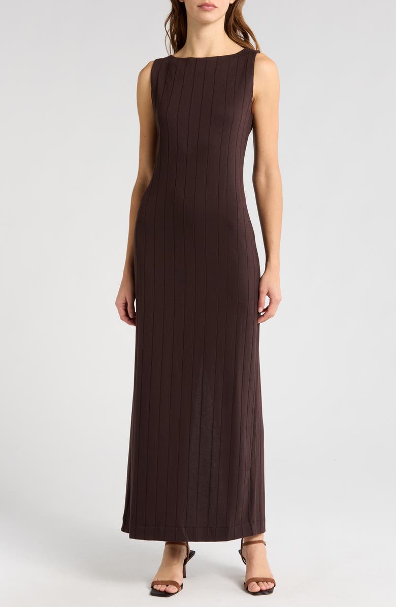 rag & bone Marie Wide Rib Tank Maxi Dress, Main, color, Espresso