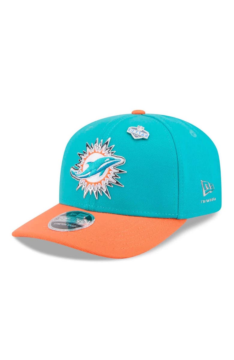 New Era Men's New Era  Aqua/Orange Miami Dolphins 2026 NFL Draft 9SEVENTY Adjustable Hat, Main, color, Aqua