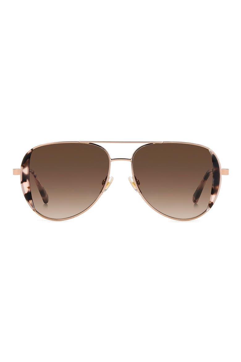 53mm aviator sunglasses, Main, color, ROSE GOLD