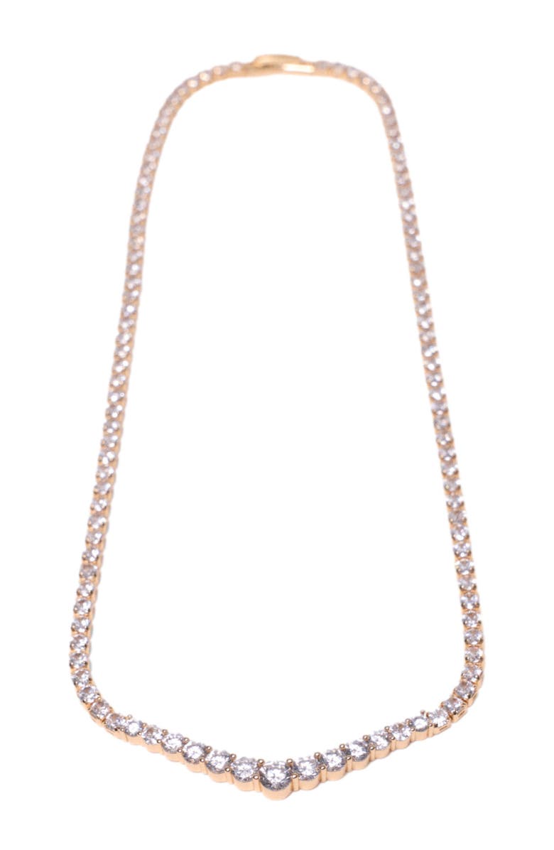 maje Cascade diamanté necklace, Alternate, color, Gold