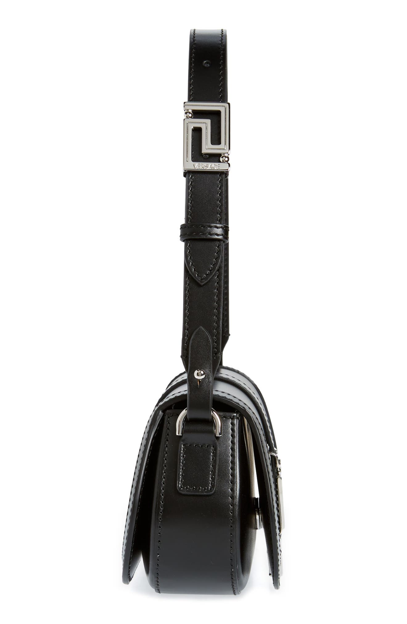 Versace Mini Greca Goddess Leather Shoulder Bag, Alternate, color, 