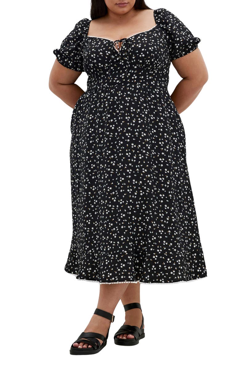 City Chic Dress Sky Floral Midi Dress, Main, color,