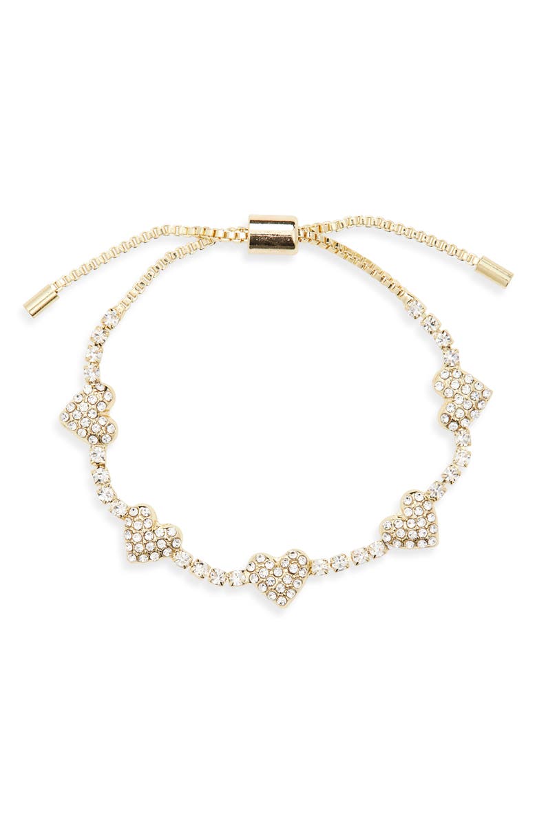 BaubleBar Love That Shines Slider Bracelet, Main, color, Clear