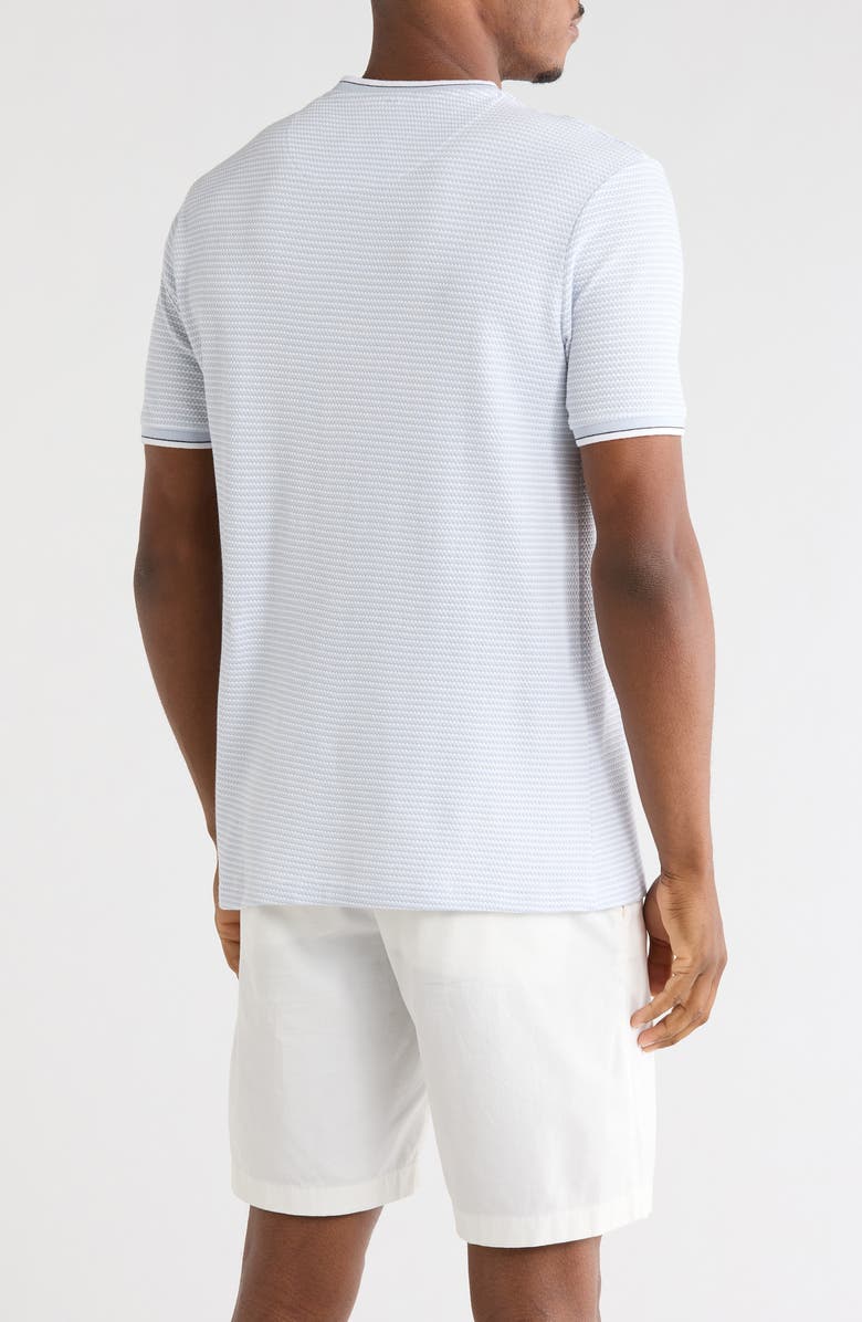 DENIM AND FLOWER Textured Stripe Crewneck T-Shirt, Alternate, color, Light Blue