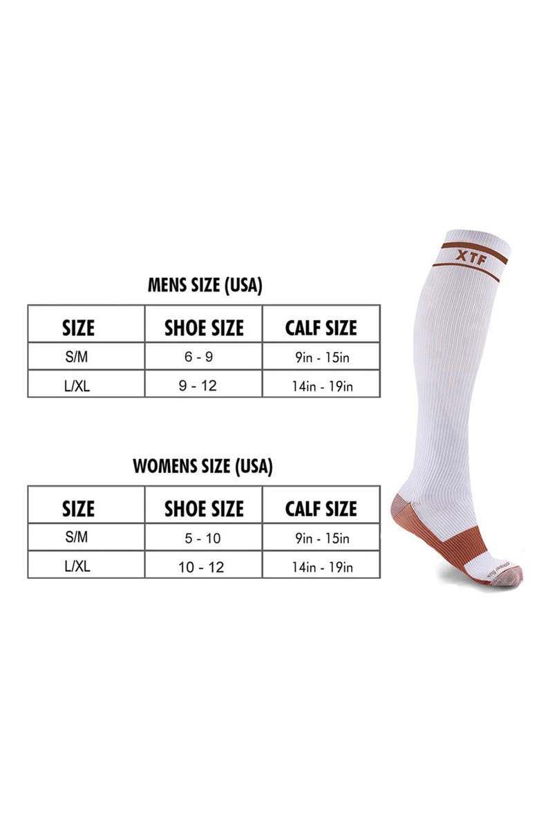 EXTREME FIT Pack of 6 Compression Knee High Socks, Alternate, color, White