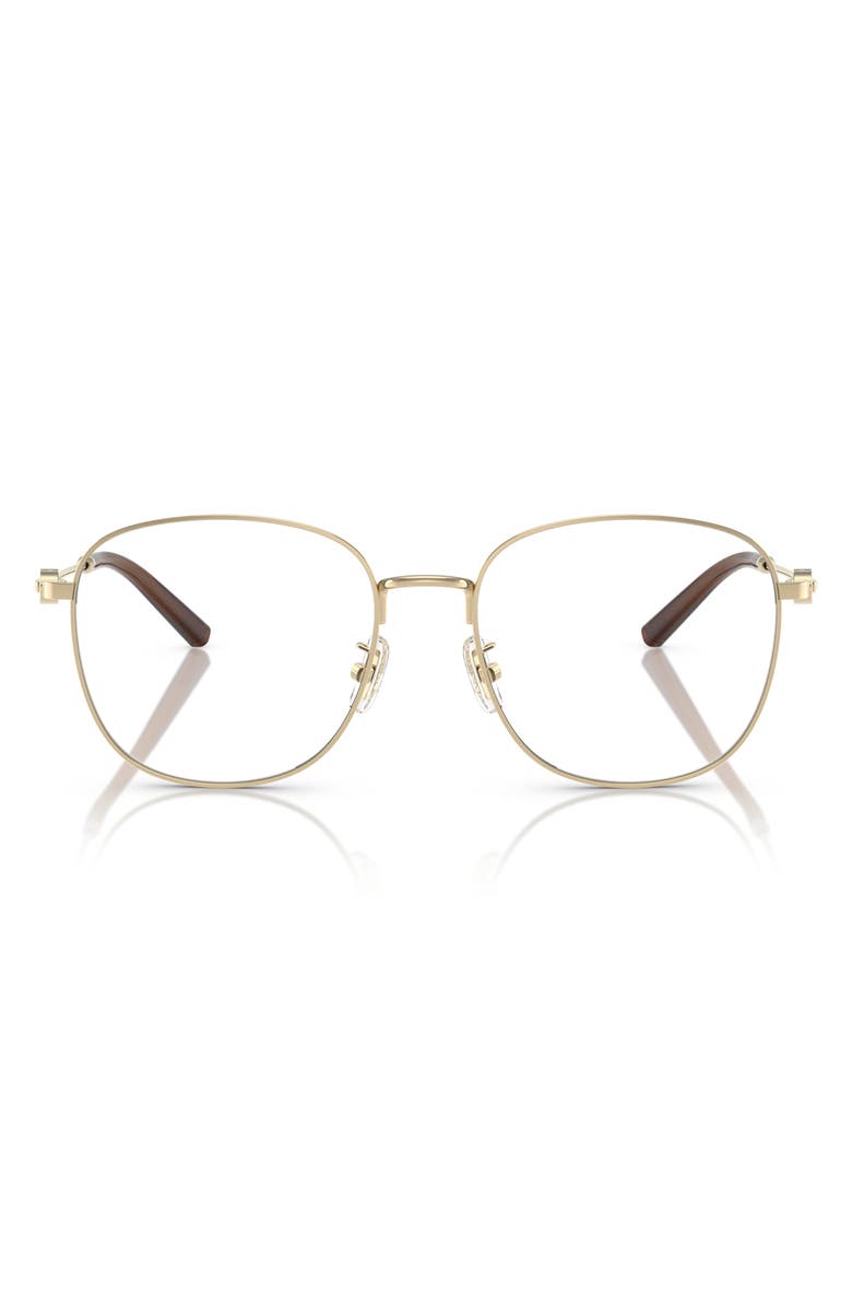 COACH 56mm Square Optical Glasses, Main, color, Shiny Light Gold / Demo Lens
