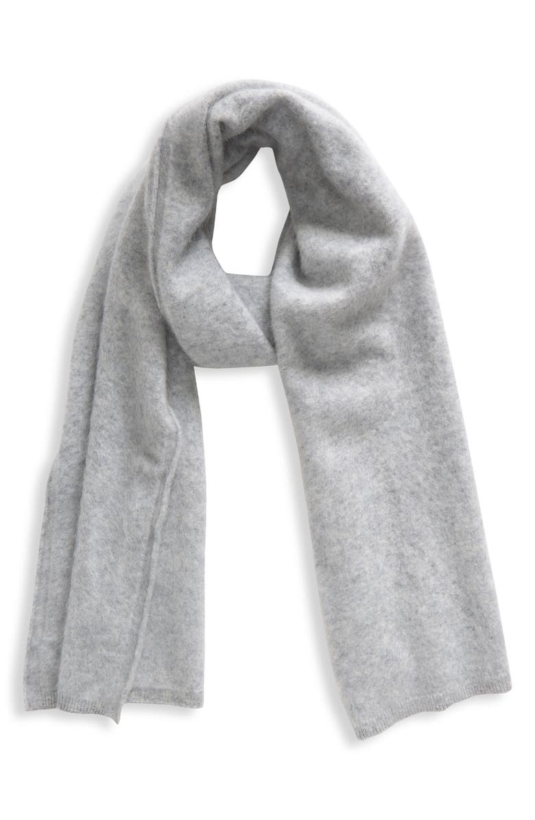 Nordstrom Brushed Cashmere Scarf, Alternate, color, Grey Formal