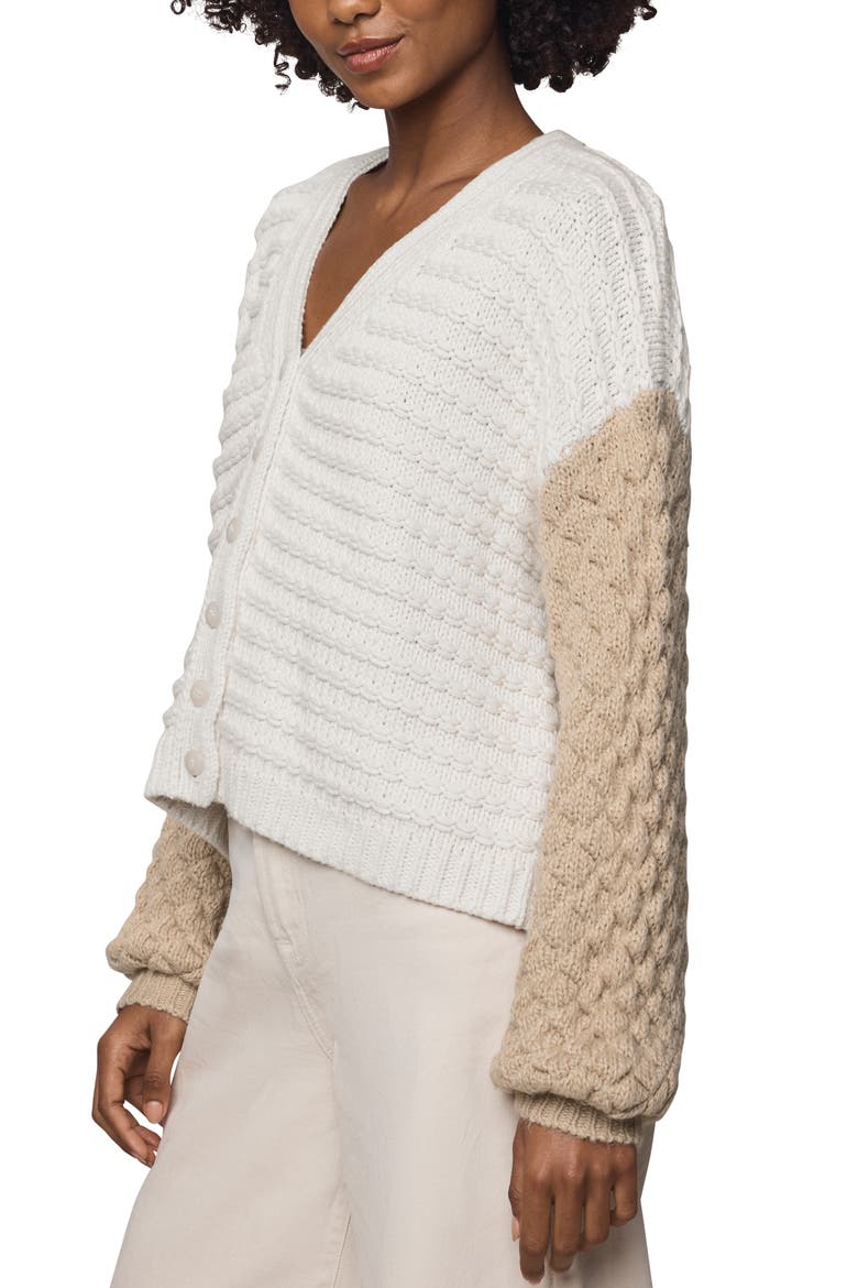 Maria Bobble Cardigan, Alternate, color, PALE OAK IVORY/ LIGHT CEDAR