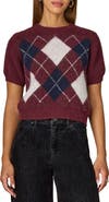Wit & Wisdom Argyle Short Sleeve Sweater