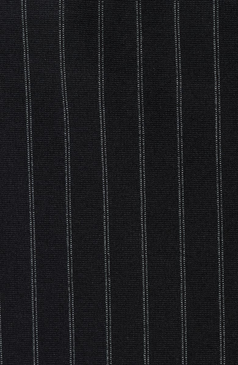 MANGO Pinstripe Pull-On Wide Leg Pants, Alternate, color, Navy