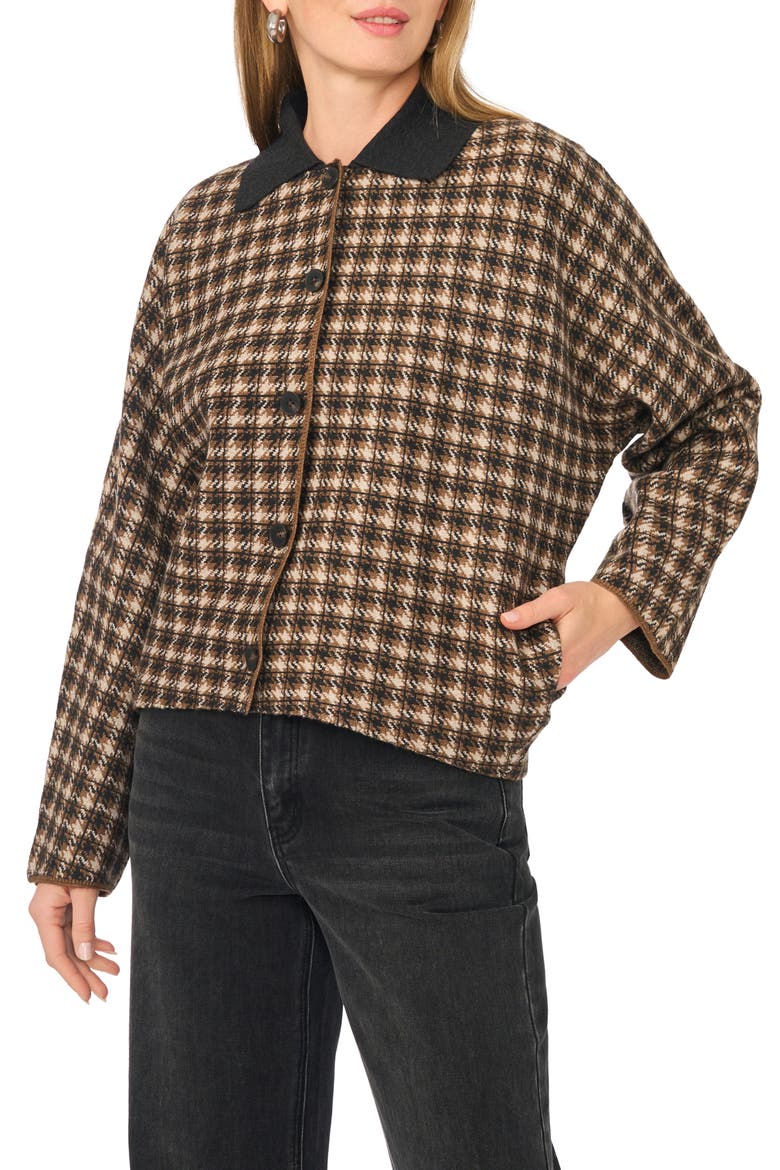 Button Front Sweater Jacket, Main, color, MEDIUM HEATHER GREY