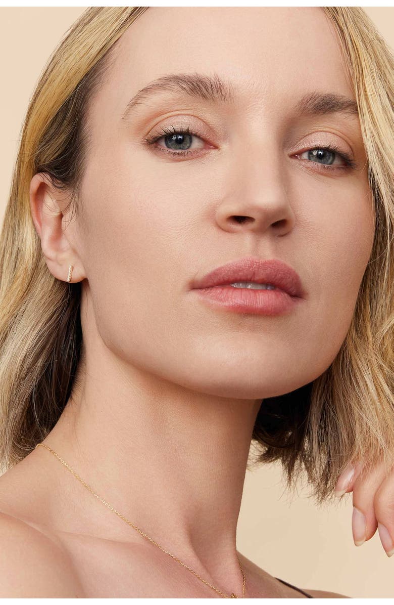 Oradina 14K Yellow Gold Brooklyn Bar Diamond Studs, Alternate, color, Yellow Gold