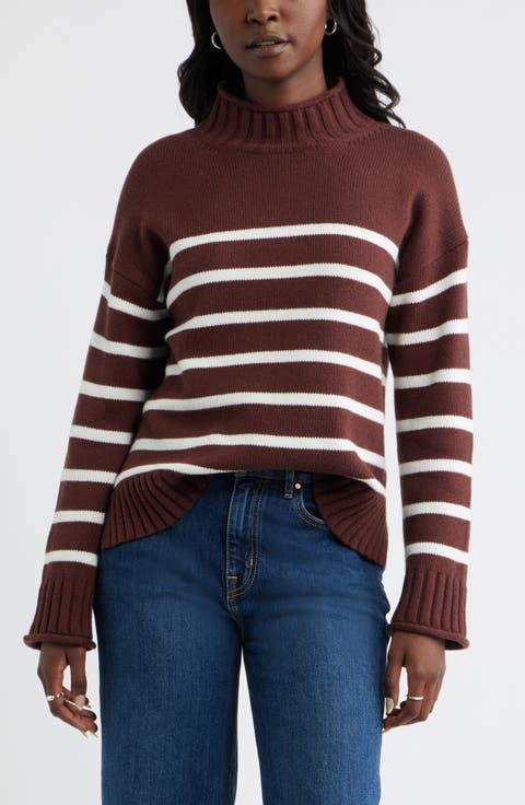 Roll Neck Striped Sweater