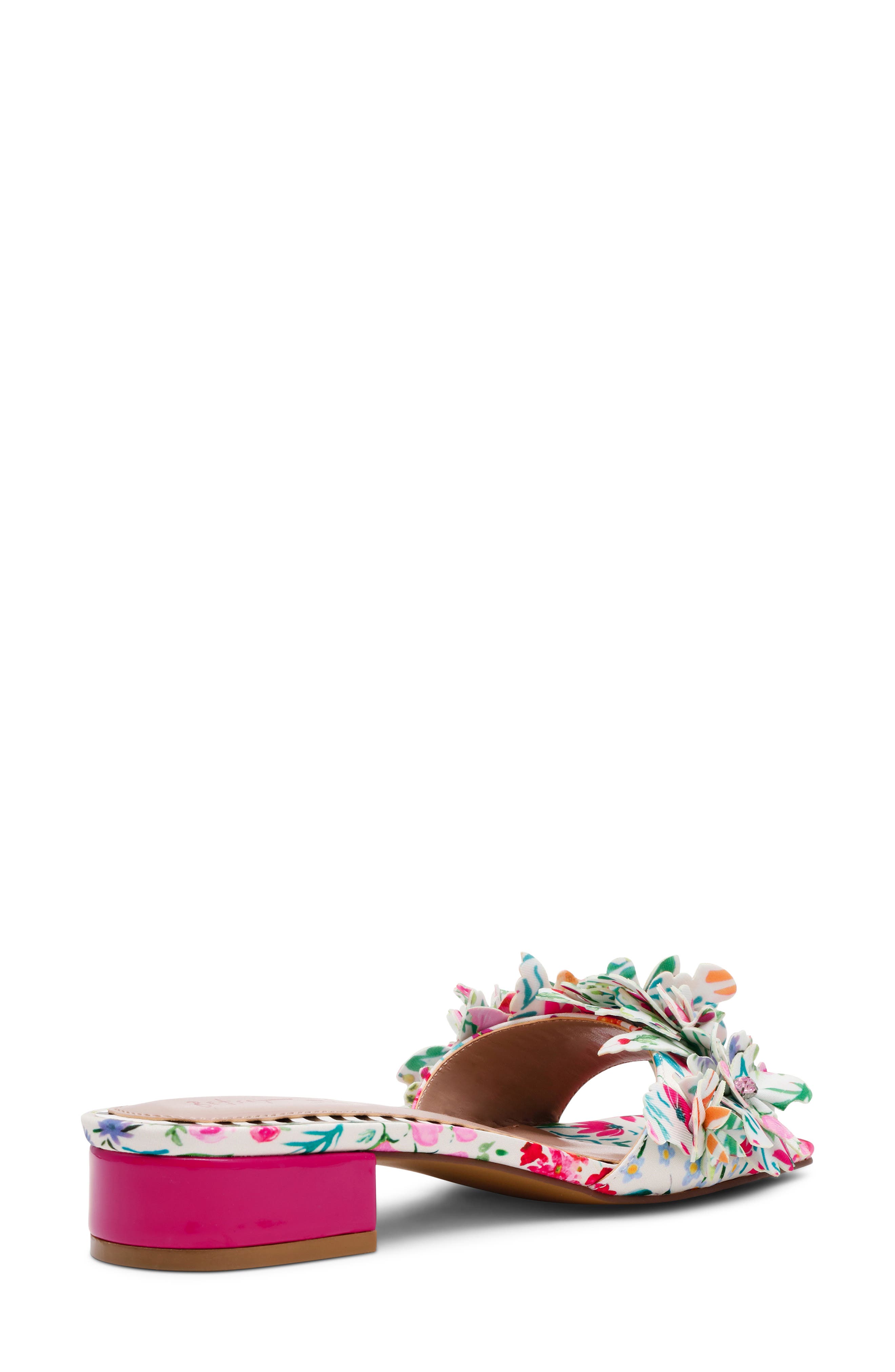 Betsey Johnson Glorria Slide Sandal, Alternate, color, Natural Floral Multi