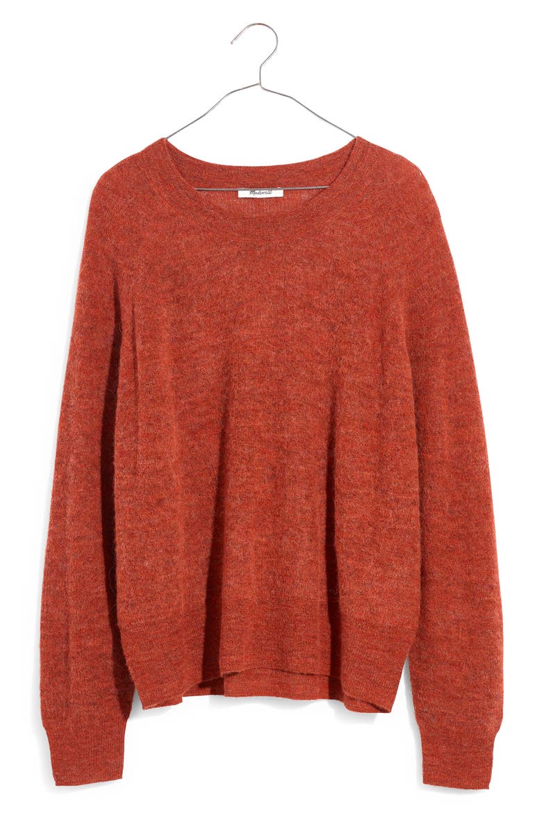 Elliston Crop Pullover Sweater, Main, color, HEATHER BRICK