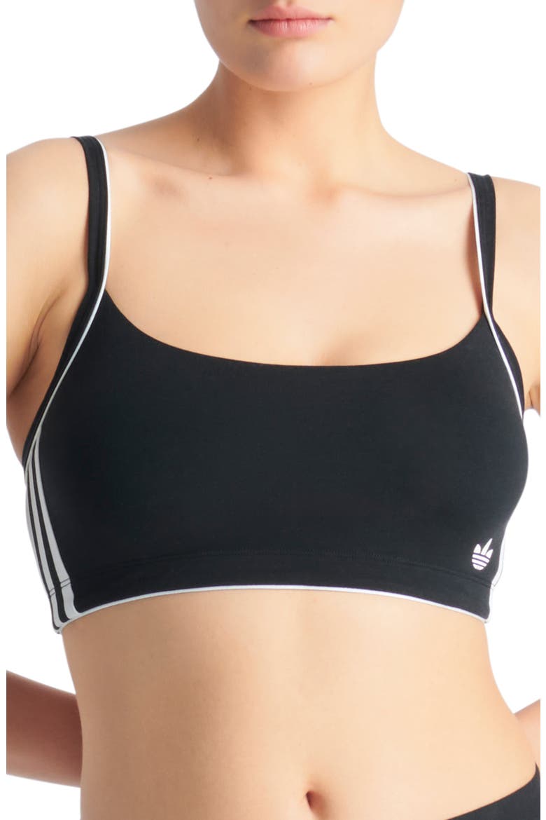 Scoop Cotton Blend Jersey Bralette, Main, color, BLACK