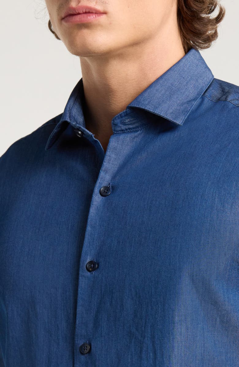 Robert Barakett Grantley Long Sleeve Denim Button-Up Shirt, Alternate, color, Navy