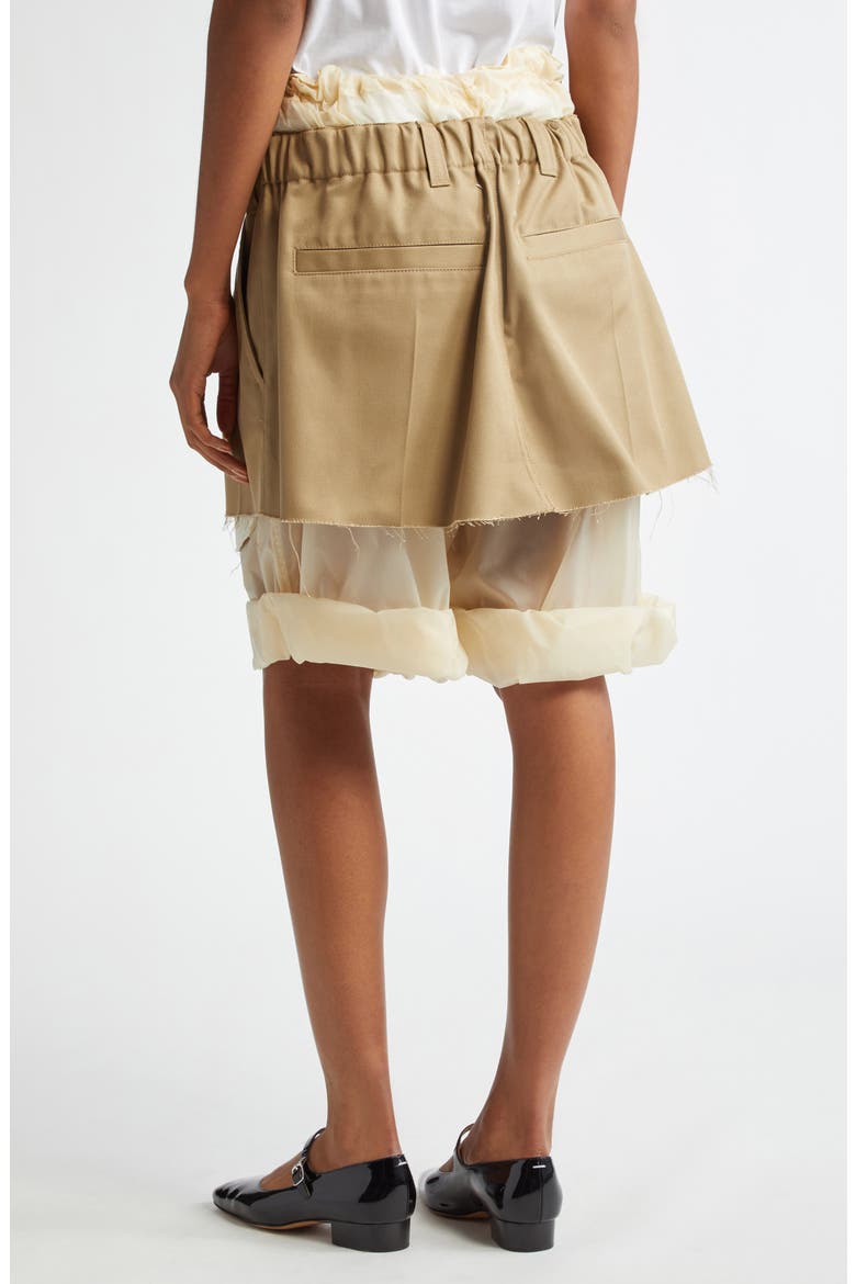 Layered Cuffed Hem Shorts, Alternate, color, CAMEL/ BUTTER