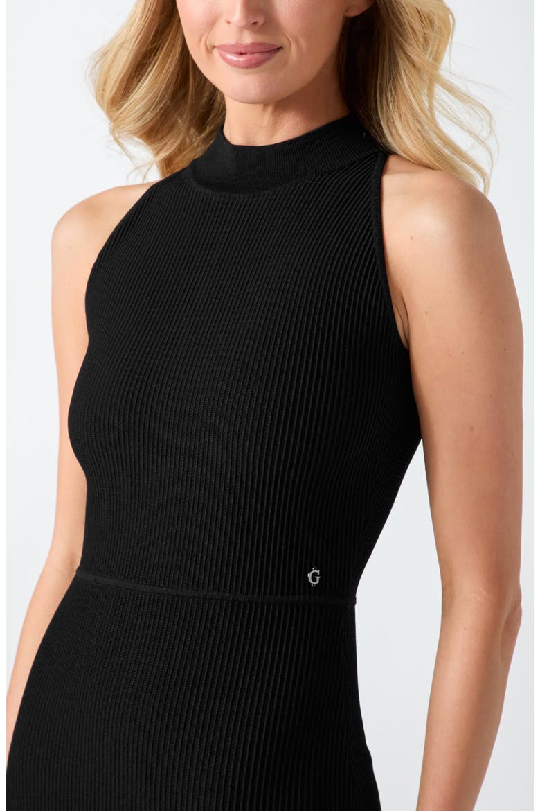 Ottoman Curve Mock Neck Sweater Dress, Alternate, color, JBLACK-BLACK