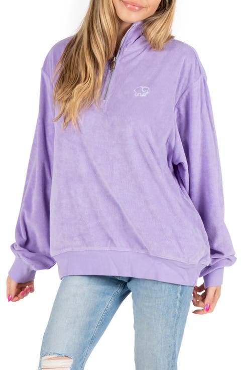 Purple Verbena Quarter Zip Sweatshirt