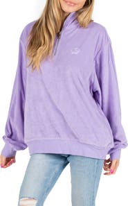 Ivory Ella Purple Verbena Quarter Zip Sweatshirt