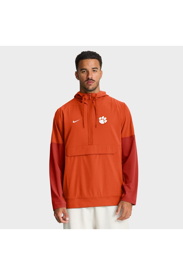 Men's Nike Orange Clemson Tigers Anorak Half-Zip Hoodie Jacket, Main, color, Orange