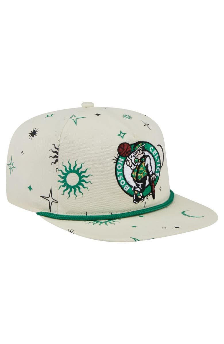 New Era Men's New Era Cream Boston Celtics Lunar Golfer Snapback Hat, Alternate, color, Cream
