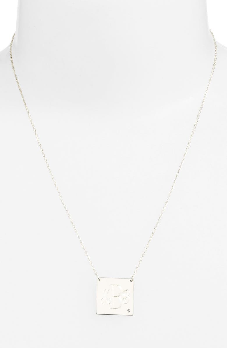 Jane Basch Designs Diamond & Personalized Monogram Pendant Necklace, Alternate, color, 