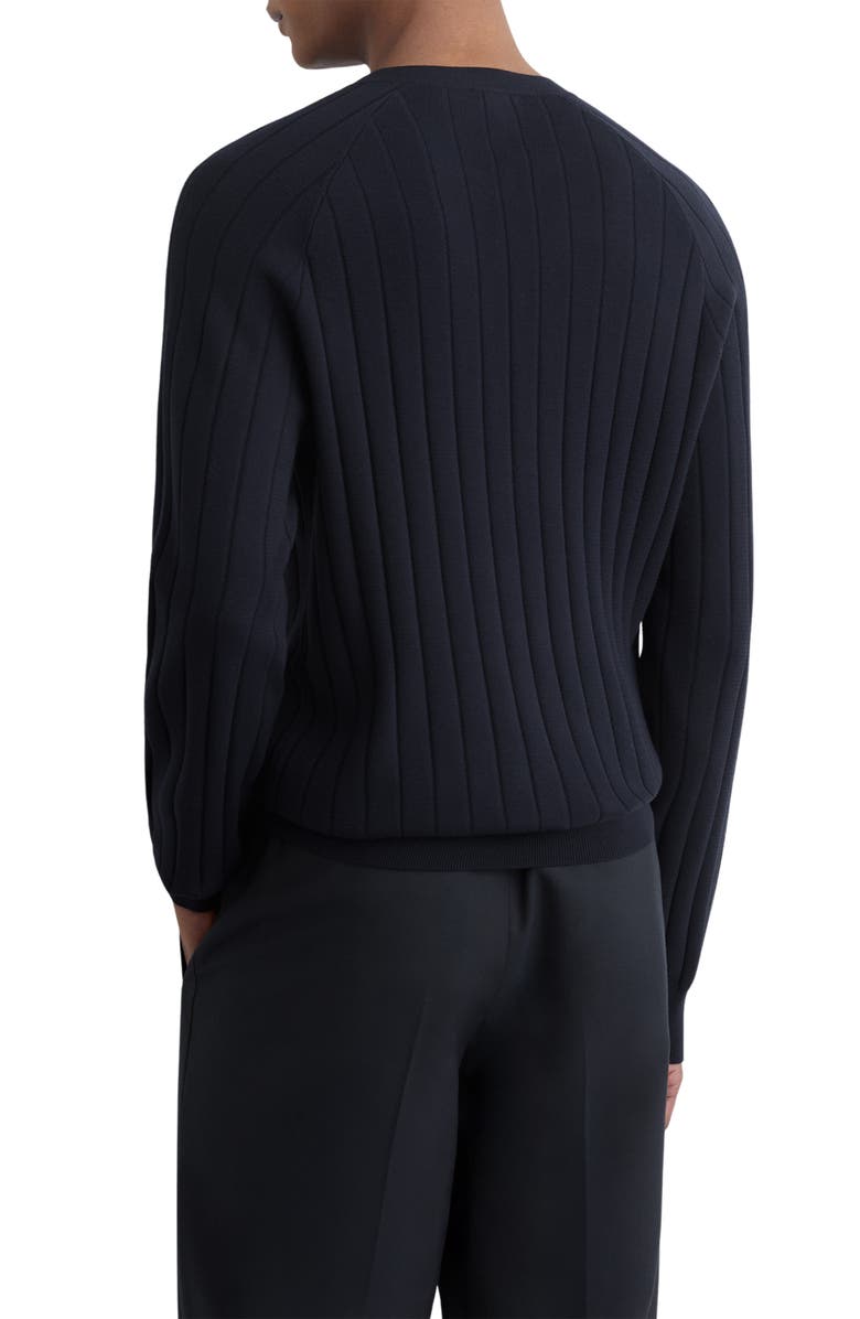 Reiss Andres Ribbed Henley Sweater, Alternate, color, Navy